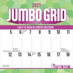 Jumbo Grid Large Print 2027 Square Matte Plato FOIL
