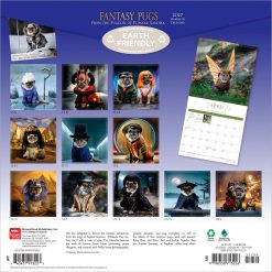 Alternative view of Fantasy Pugs 2027 FOIL Square Wall Calendar