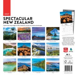 Alternative view of Spectacular New Zealand 2027 Square Wall Calendar