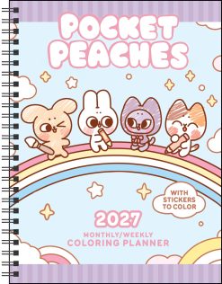 Alternative view of Pocket Peaches 2027 Monthly/Weekly Coloring Planner with Stickers to Color Diary