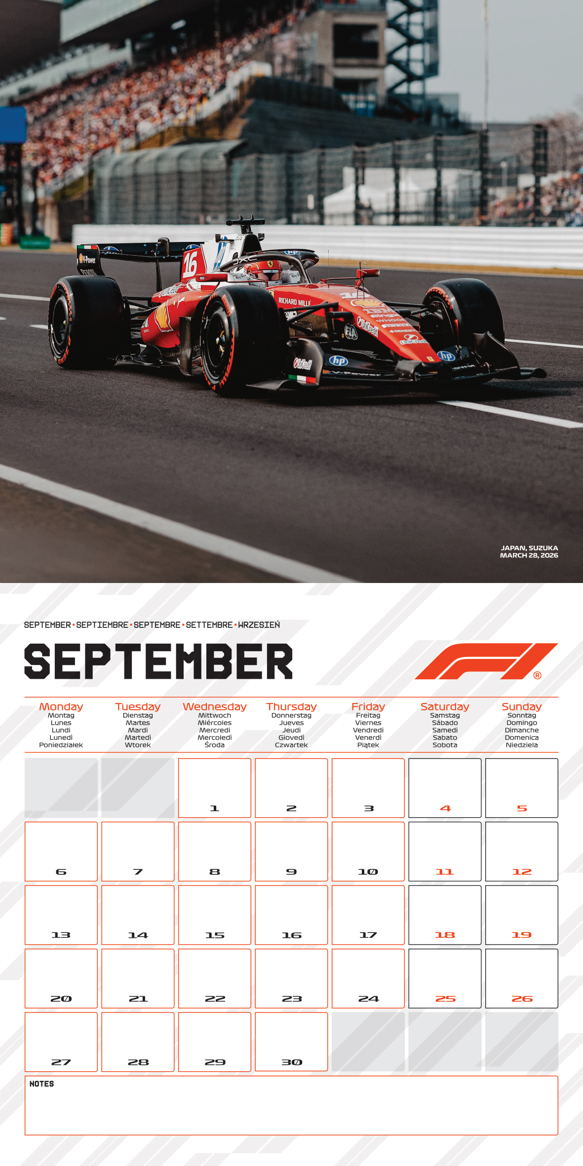 Alternative view of Formula 1 Official 2027 Square Wall Calendar