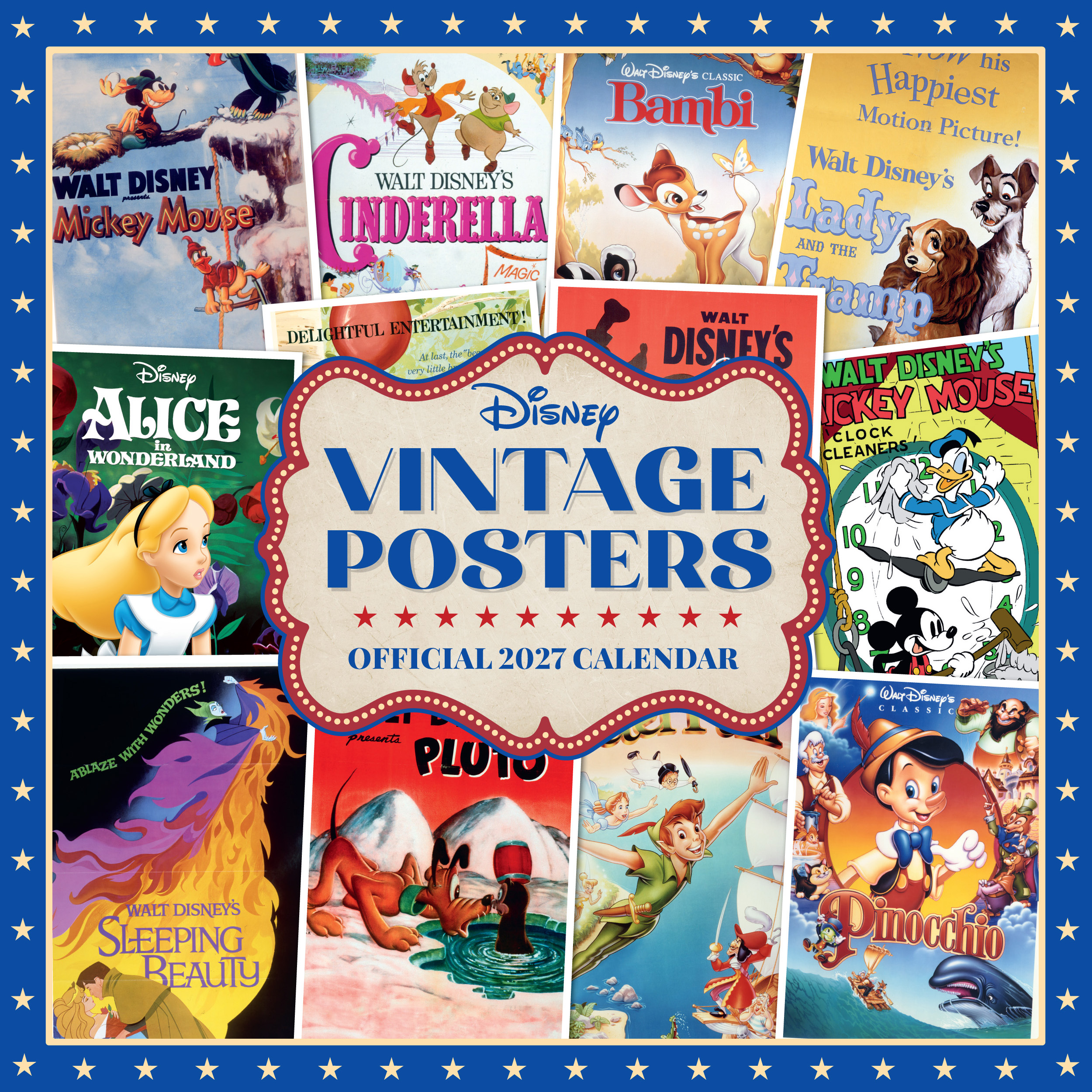 Disney Vintage Posters 2027 Square Wall Calendar