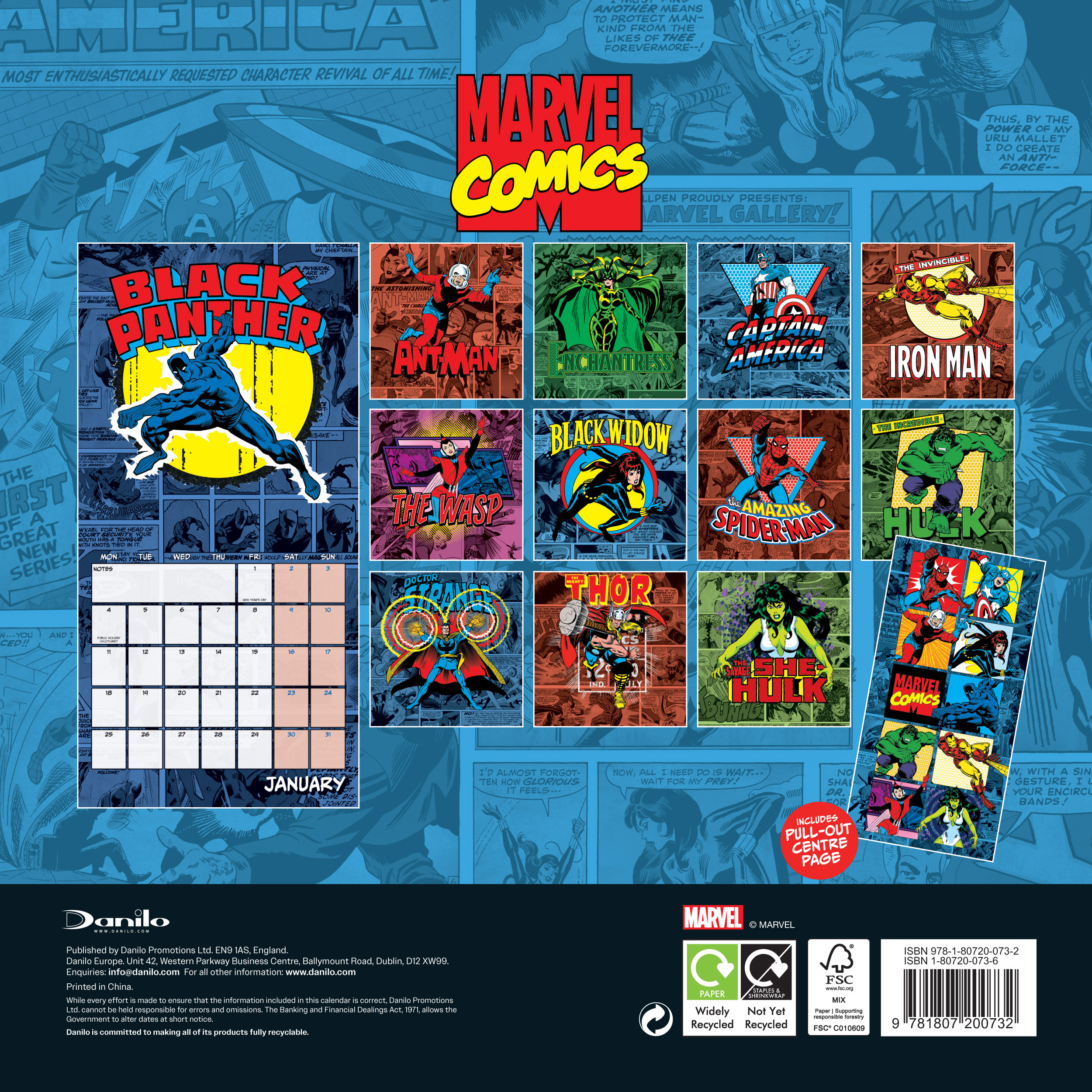 Alternative view of Marvel Comics 2027 Square Wall Calendar