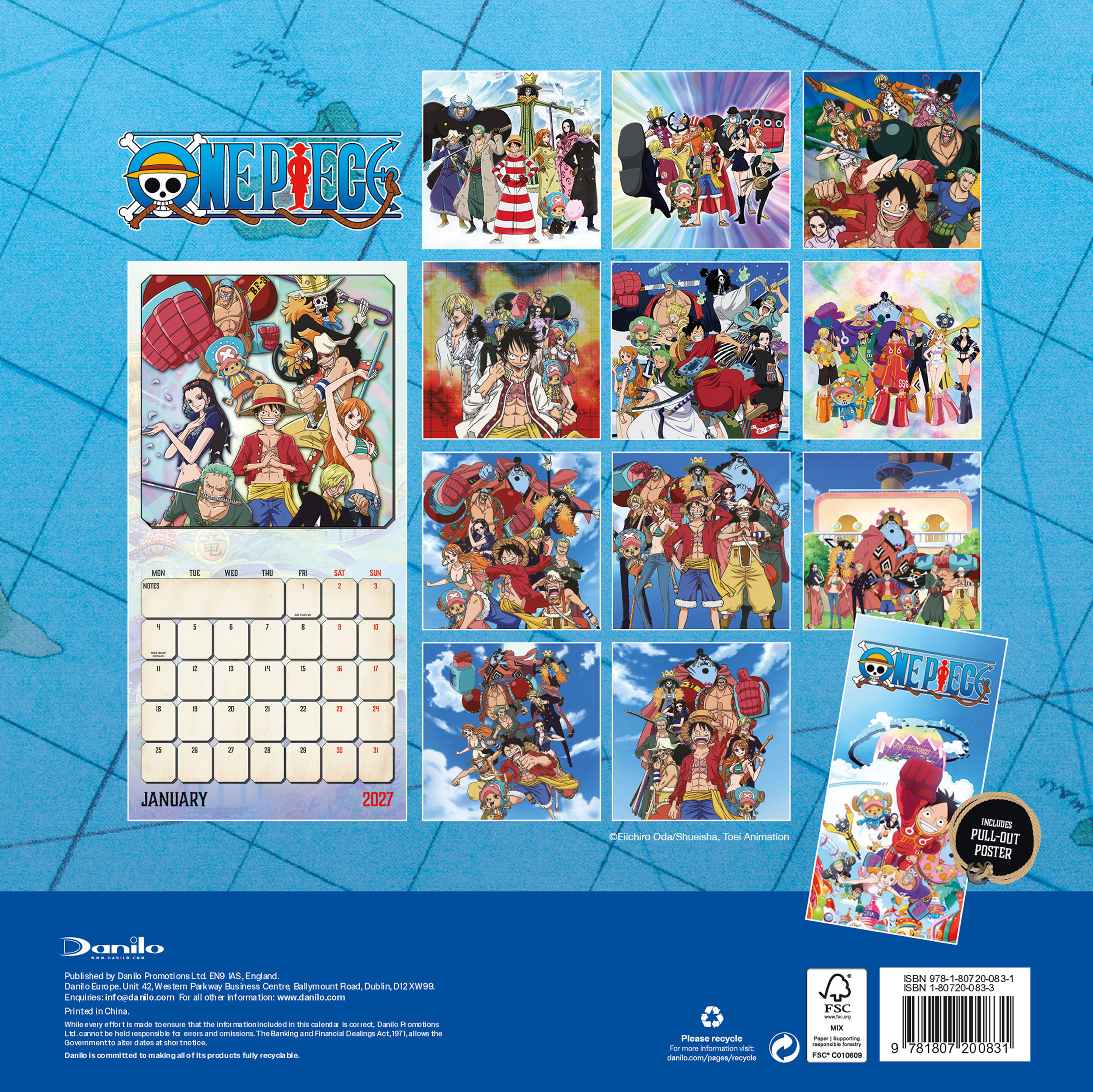 Alternative view of One Piece 2027 Square Wall Calendar