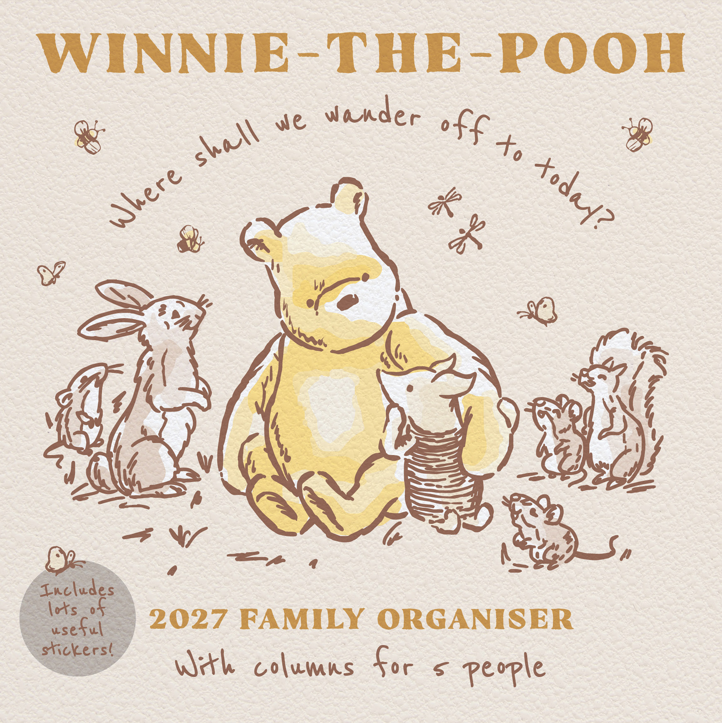 Winnie The Pooh Family Organiser 2027 Square Wall Calendar