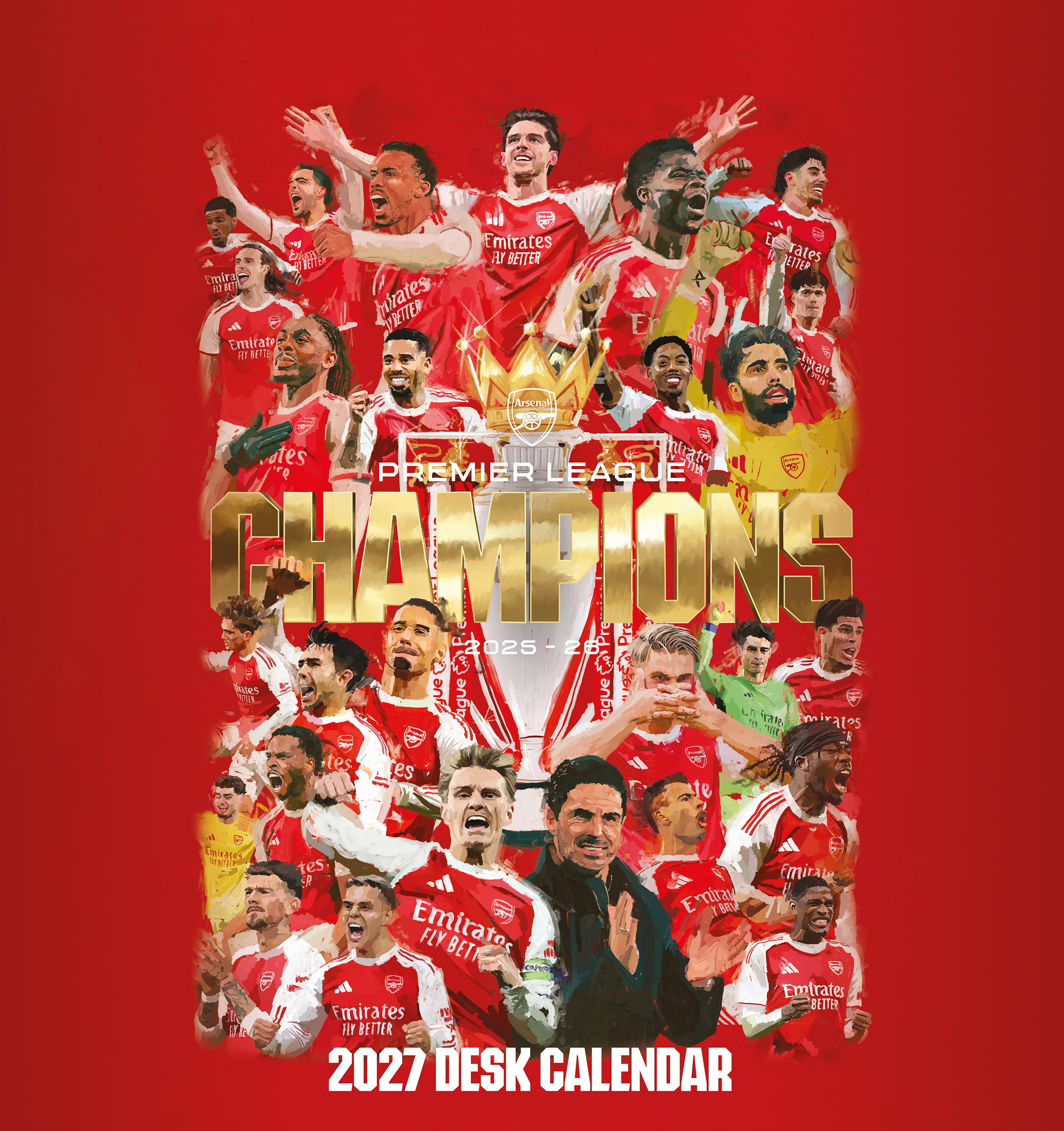 Arsenal FC 2027 Desk Easel Calendar (Postcards)