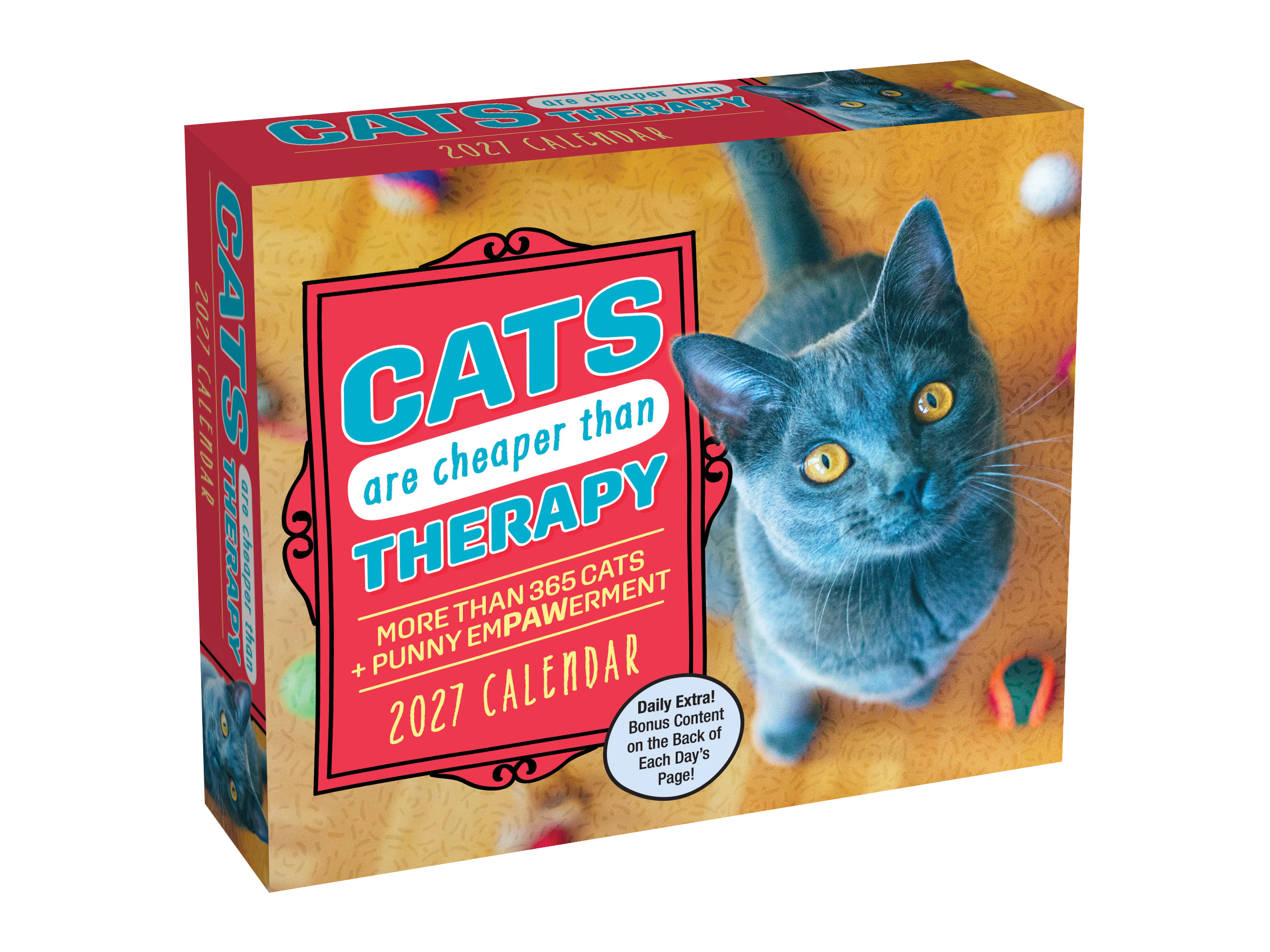 Cats Are Cheaper Than Therapy 2027 Boxed Desk Calendar
