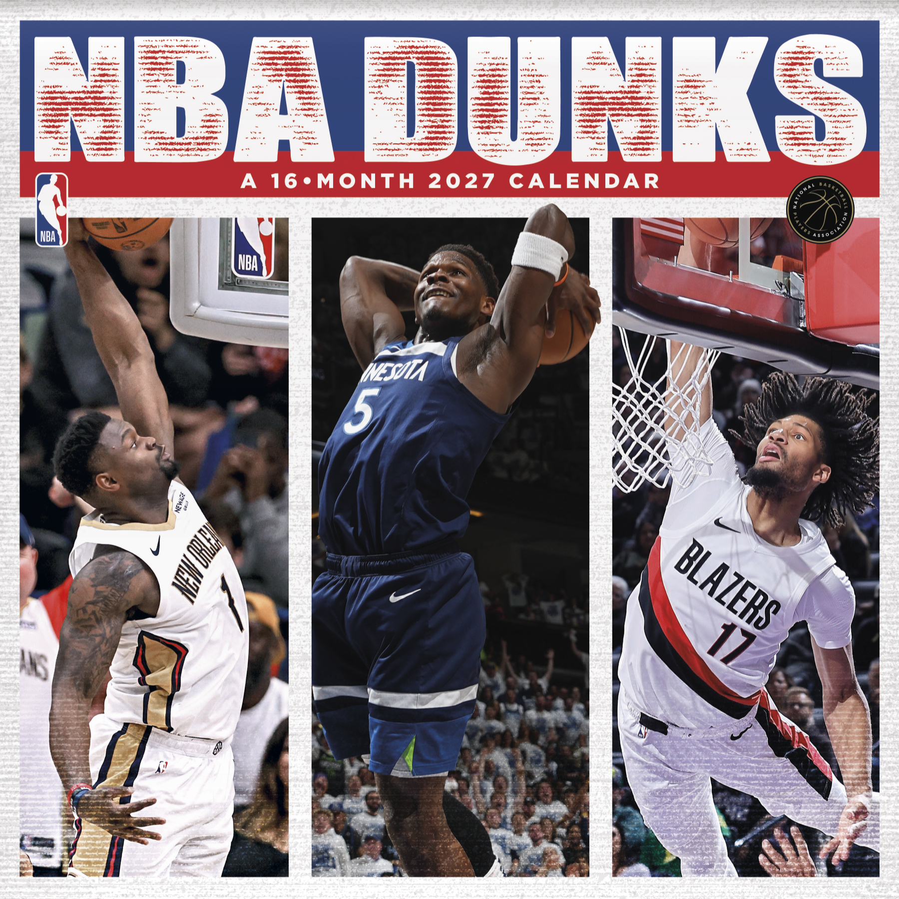 NBA Dunks 2027 Square Wall Calendar