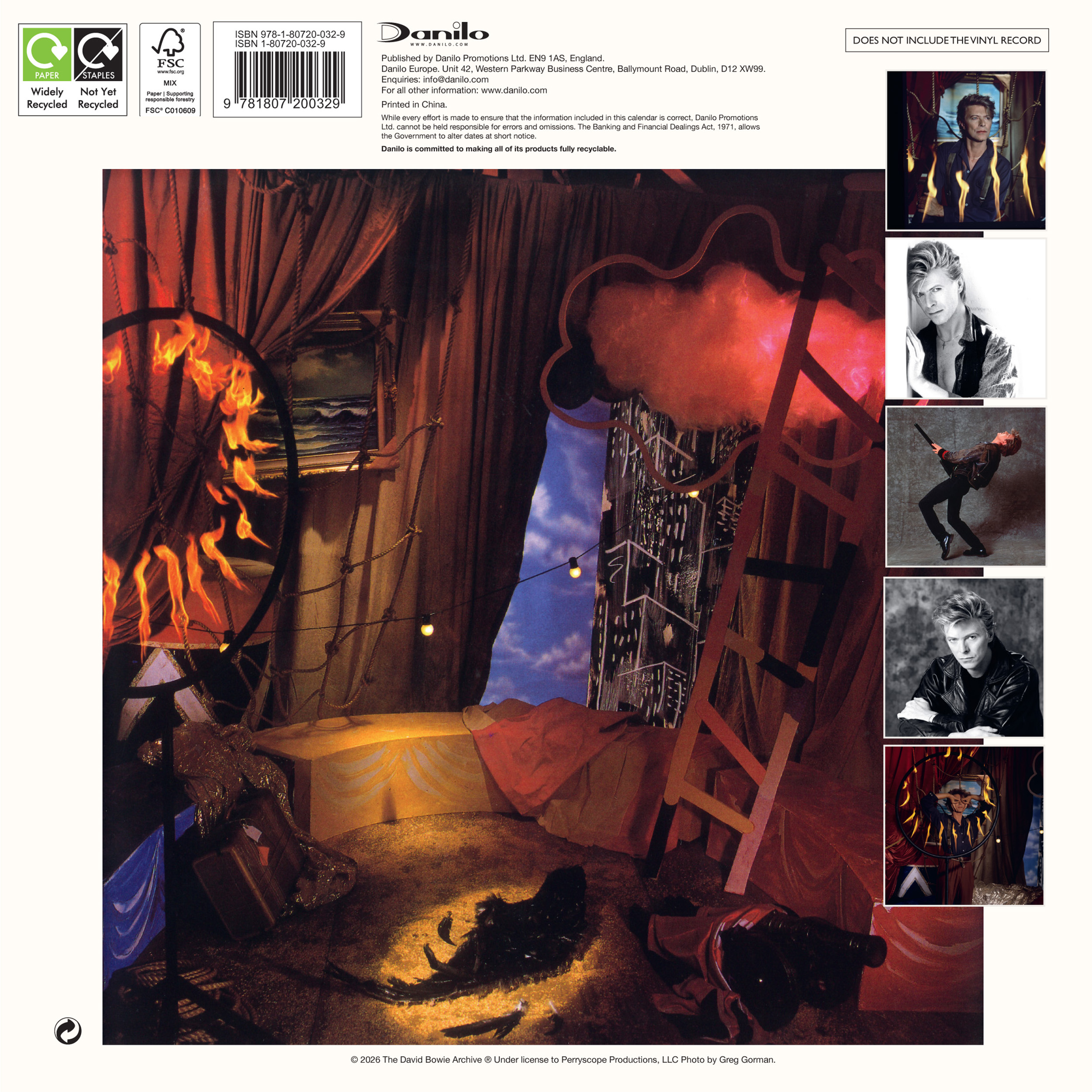 Alternative view of David Bowie Collector's Edition Record Sleeve 2027 Square Wall Calendar