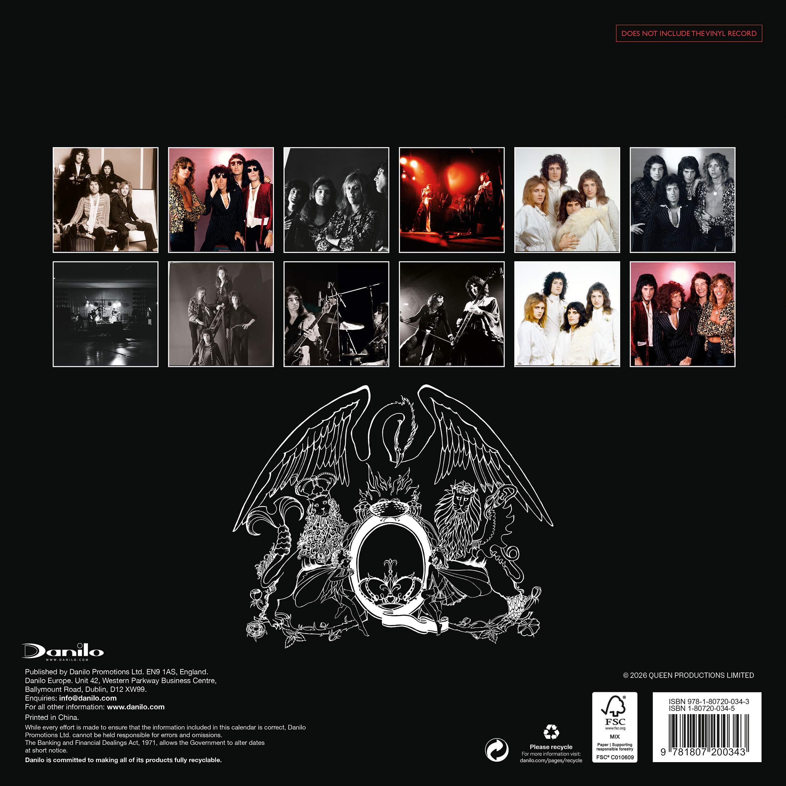 Alternative view of Queen Collector's Edition Record Sleeve 2027 Square Wall Calendar