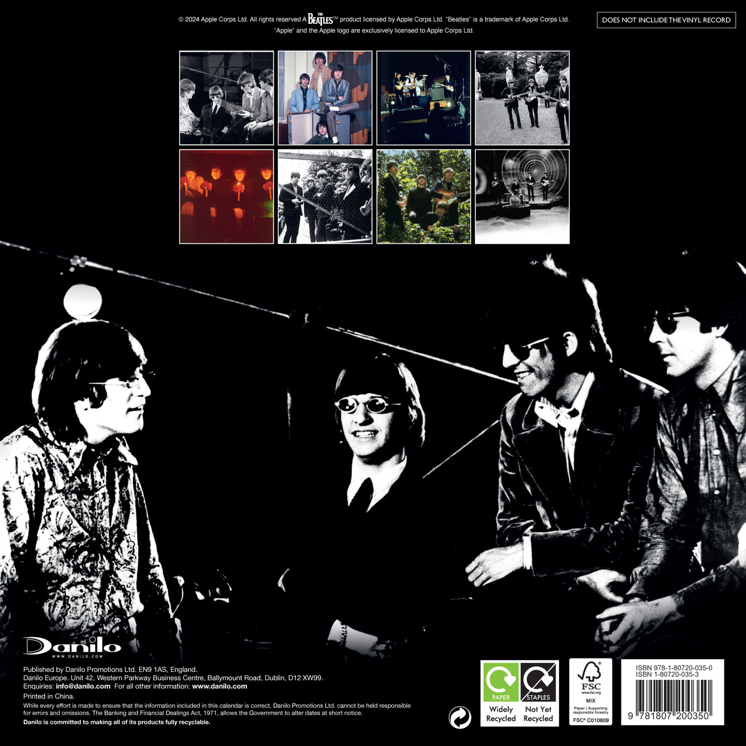 Alternative view of The Beatles Collector's Edition Record Sleeve 2027 Square Wall Calendar