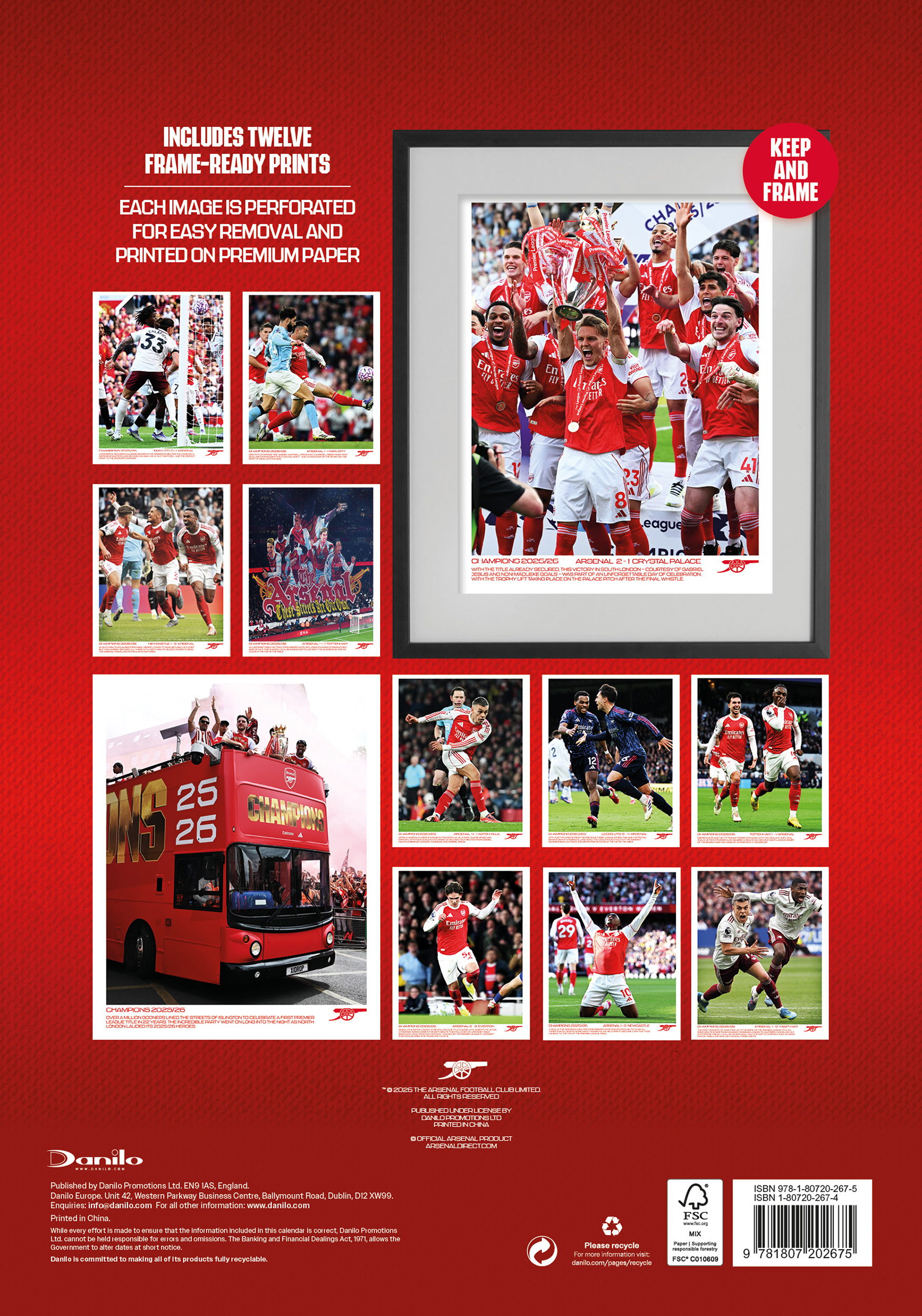 Alternative view of Arsenal FC 2027 A3 Deluxe Wall Calendar