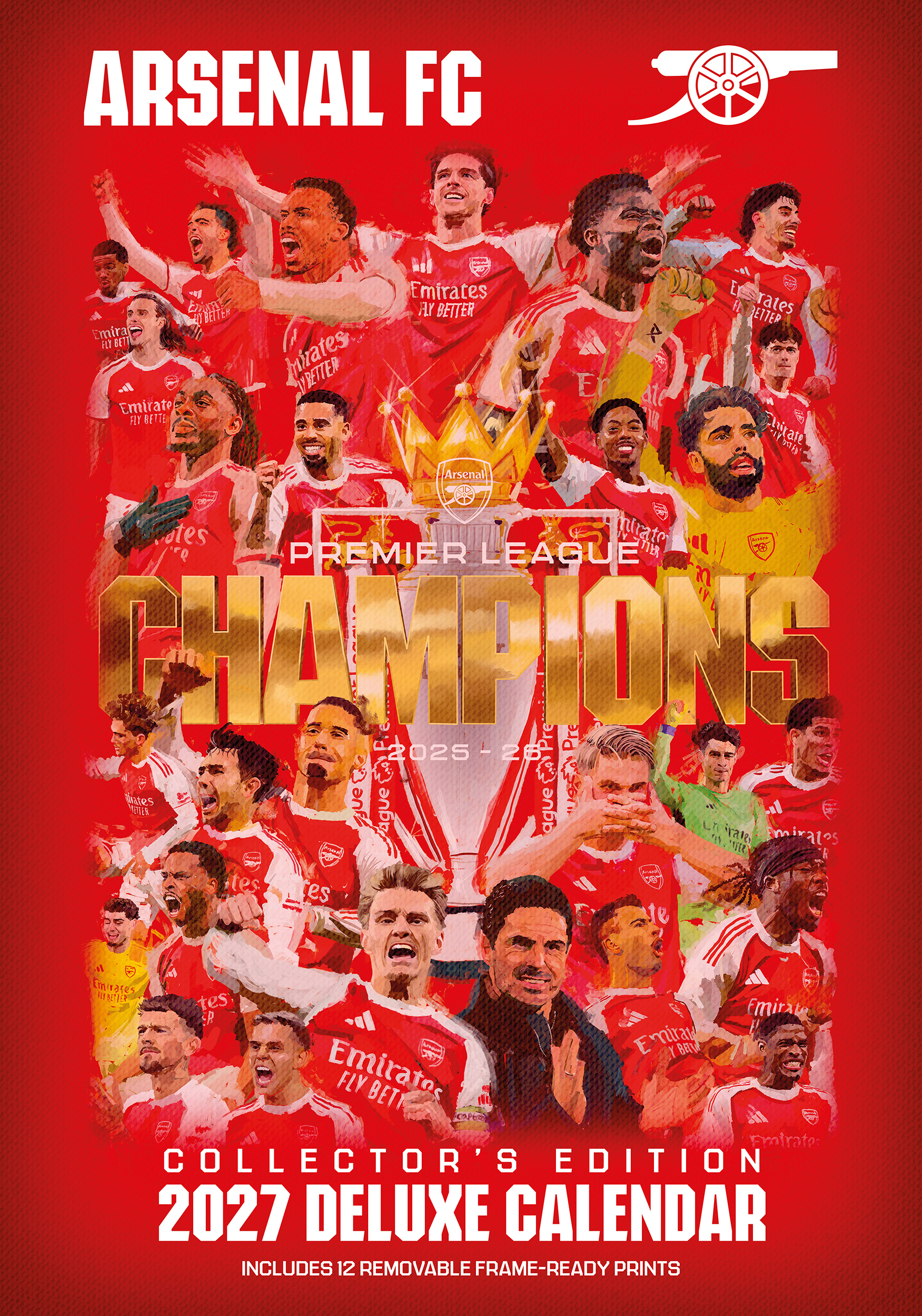 Arsenal FC 2027 A3 Deluxe Wall Calendar