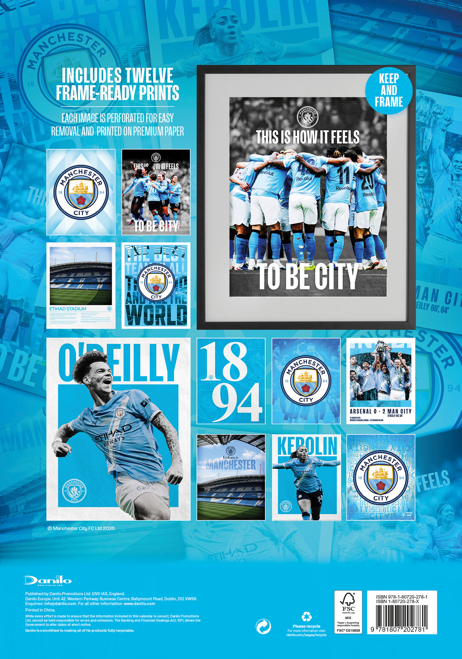 Alternative view of Manchester City FC 2027 A3 Deluxe Wall Calendar